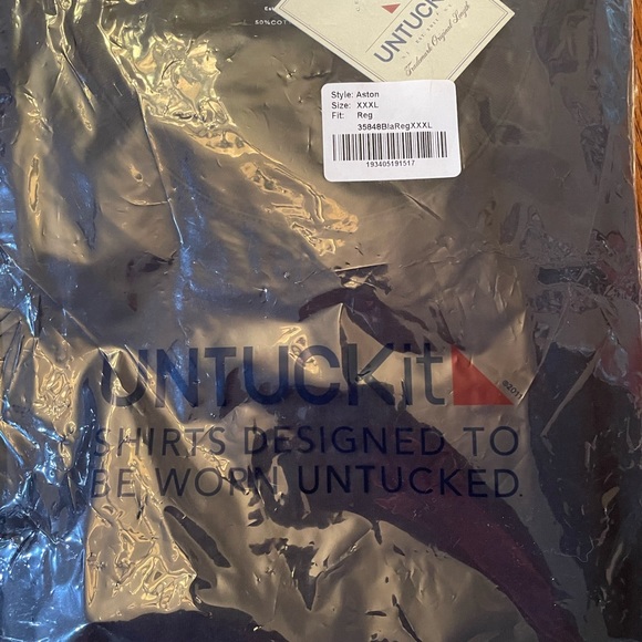 NWT UNTUCKit Men’s Black Long-Sleeve Aston Crewneck T-Shirt, XXXL - Picture 2 of 4